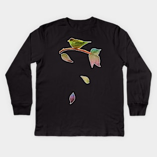 Perching Bird Kids Long Sleeve T-Shirt